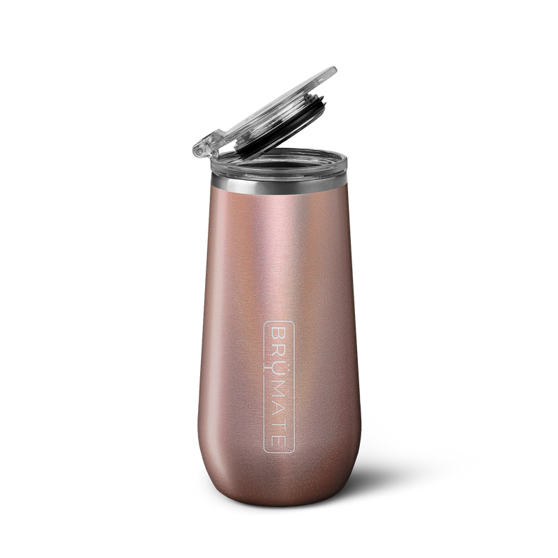 Champagne Flute | Glitter Rose Gold | 12oz P0
